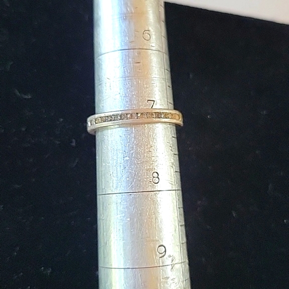 Silver Band with Crystals Ring - 7 - Picture 1 of 3